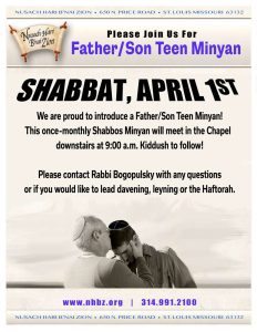Father/Son MInyan April 2023