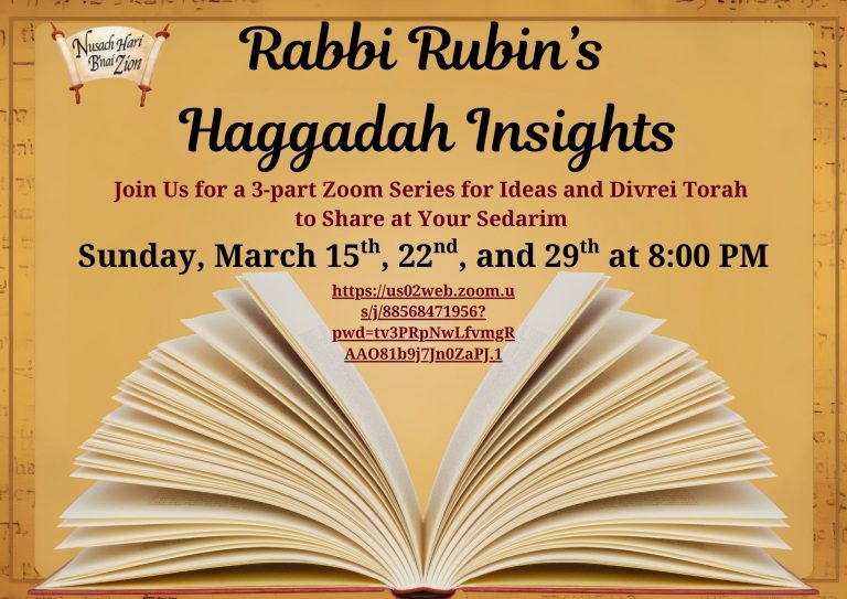 Rabbi Rubin’s Haggadah Insights